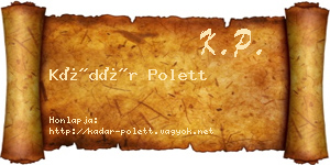 Kádár Polett névjegykártya